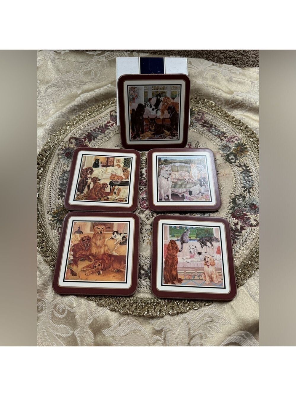Pimpernel Members of the Family Coasters